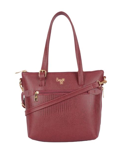 solid maroon detailed tote bag - 21104506 -  Standard Image - 0