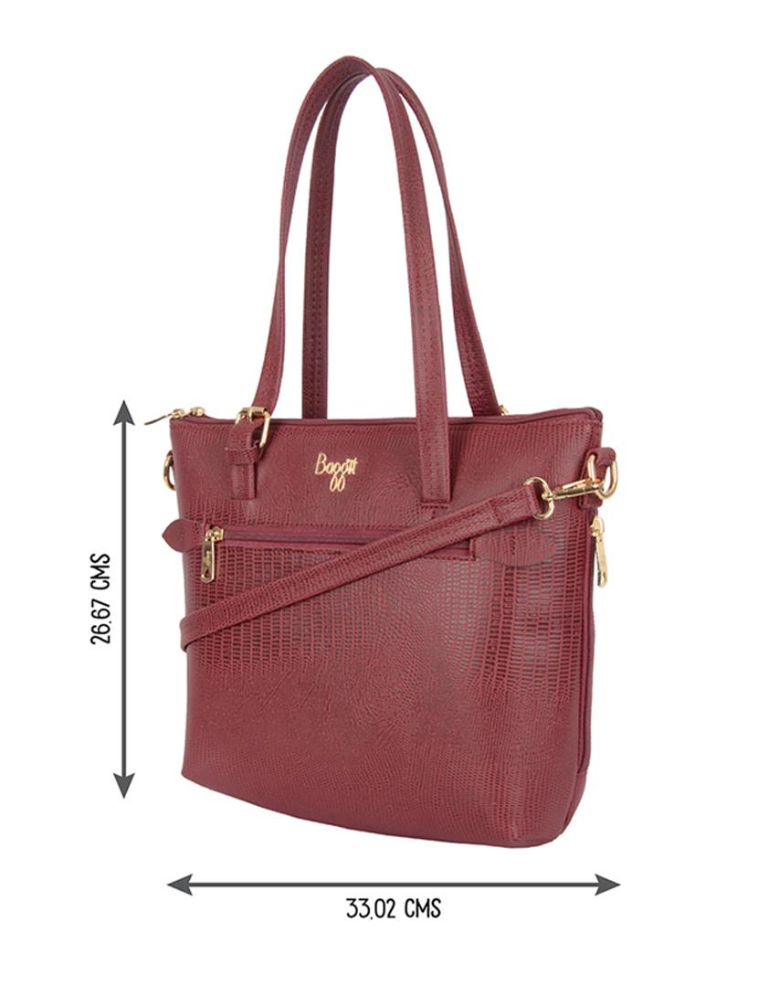 solid maroon detailed tote bag - 21104506 - Standard Image - 5