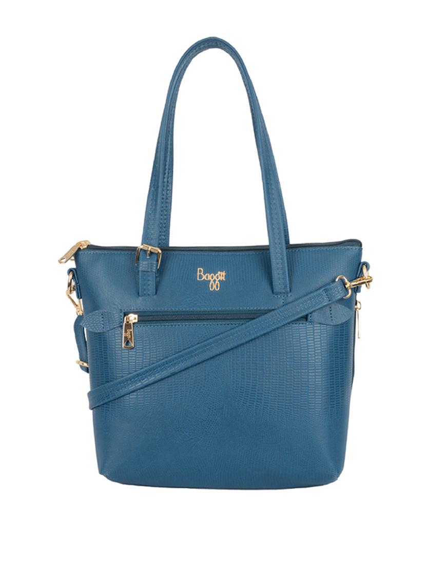 solid blue detailed tote bag - 21104507 -  Zoom Image - 0