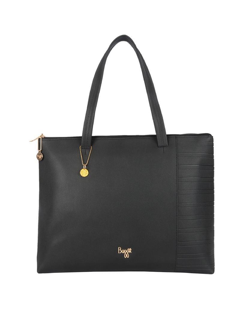 solid black detailed tote bag - 21104515 - Zoom Image - 0
