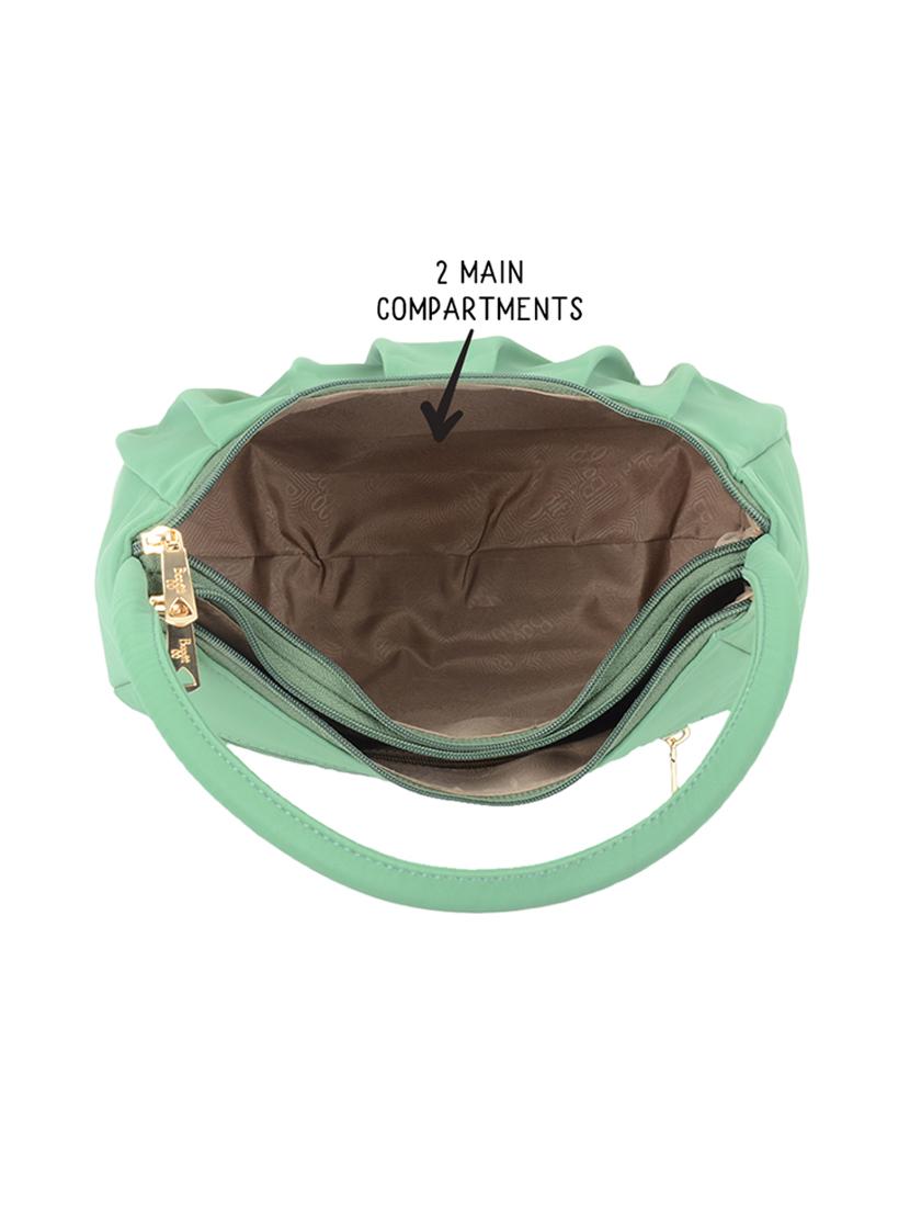 solid green detailed hobo bag - 21104537 - Standard Image - 3