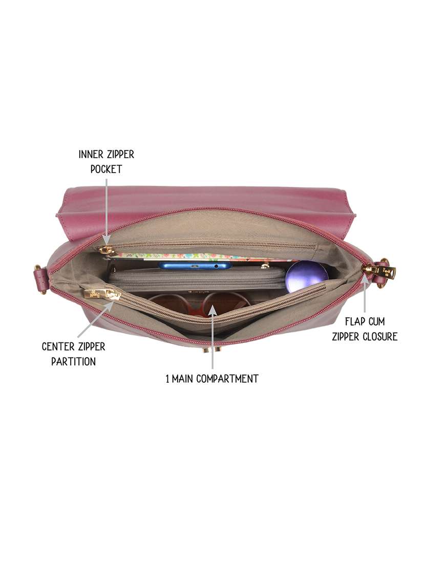 solid red detailed satchel bag - 21107470 -  Standard Image - 3