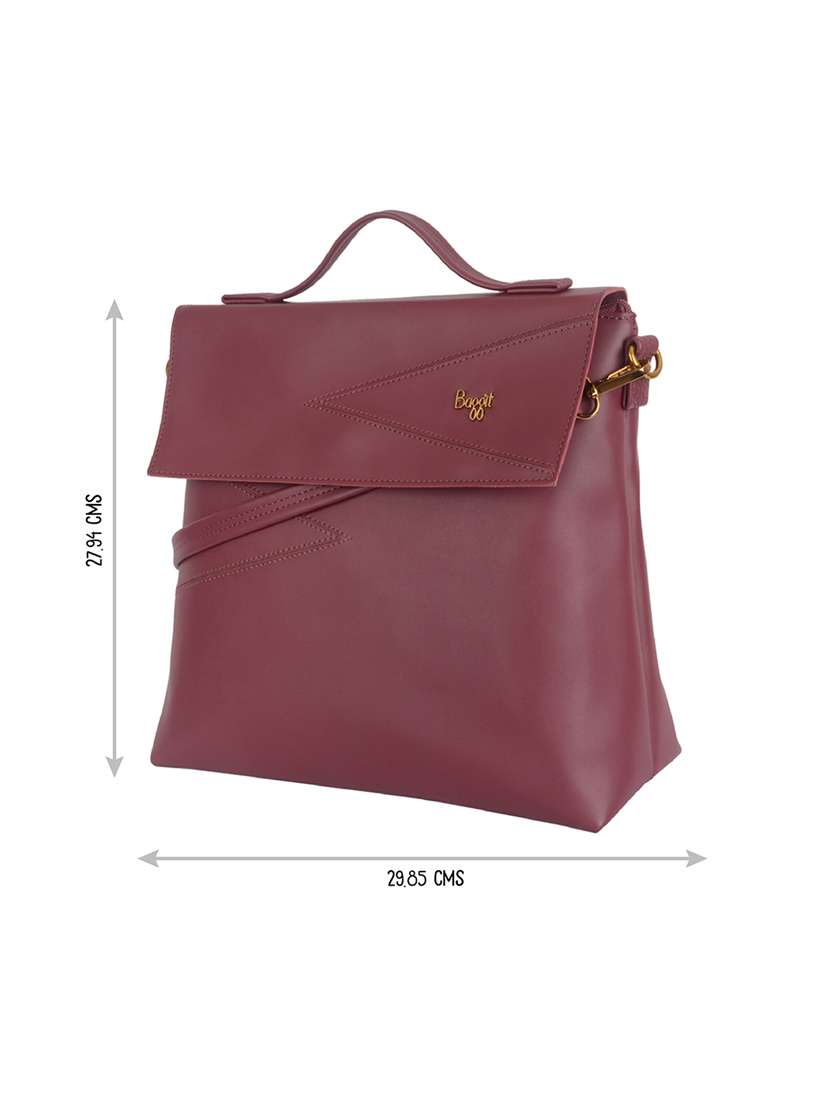 solid red detailed satchel bag - 21107470 -  Standard Image - 5