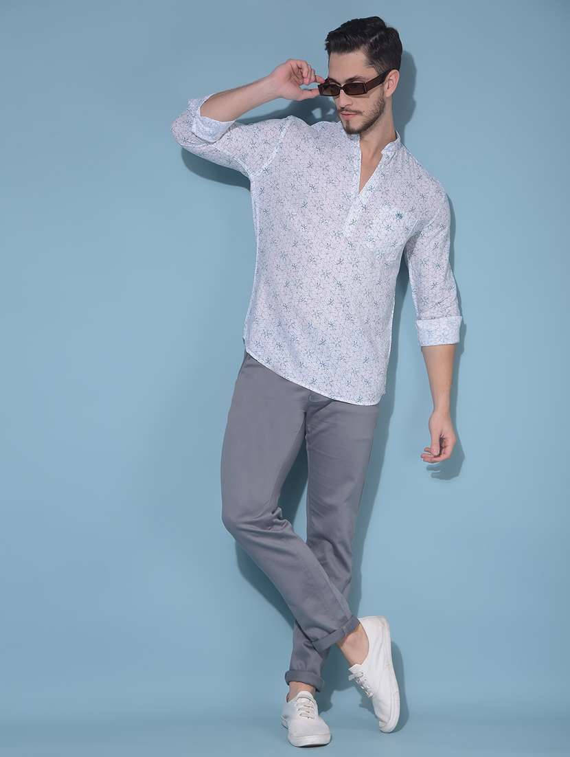 men mandarin collar long sleeve short kurta - 21108742 -  Standard Image - 5