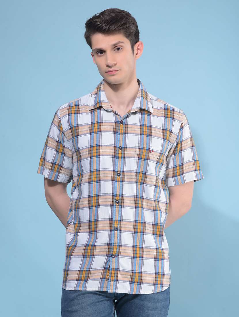 men collared short sleeve casual shirt - 21108850 - Zoom Image - 0