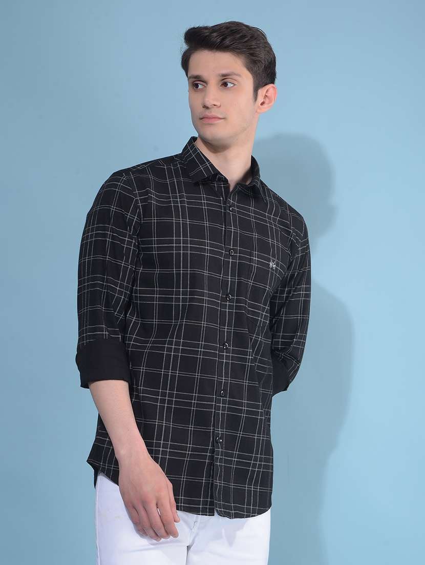 men collared long sleeve casual shirt