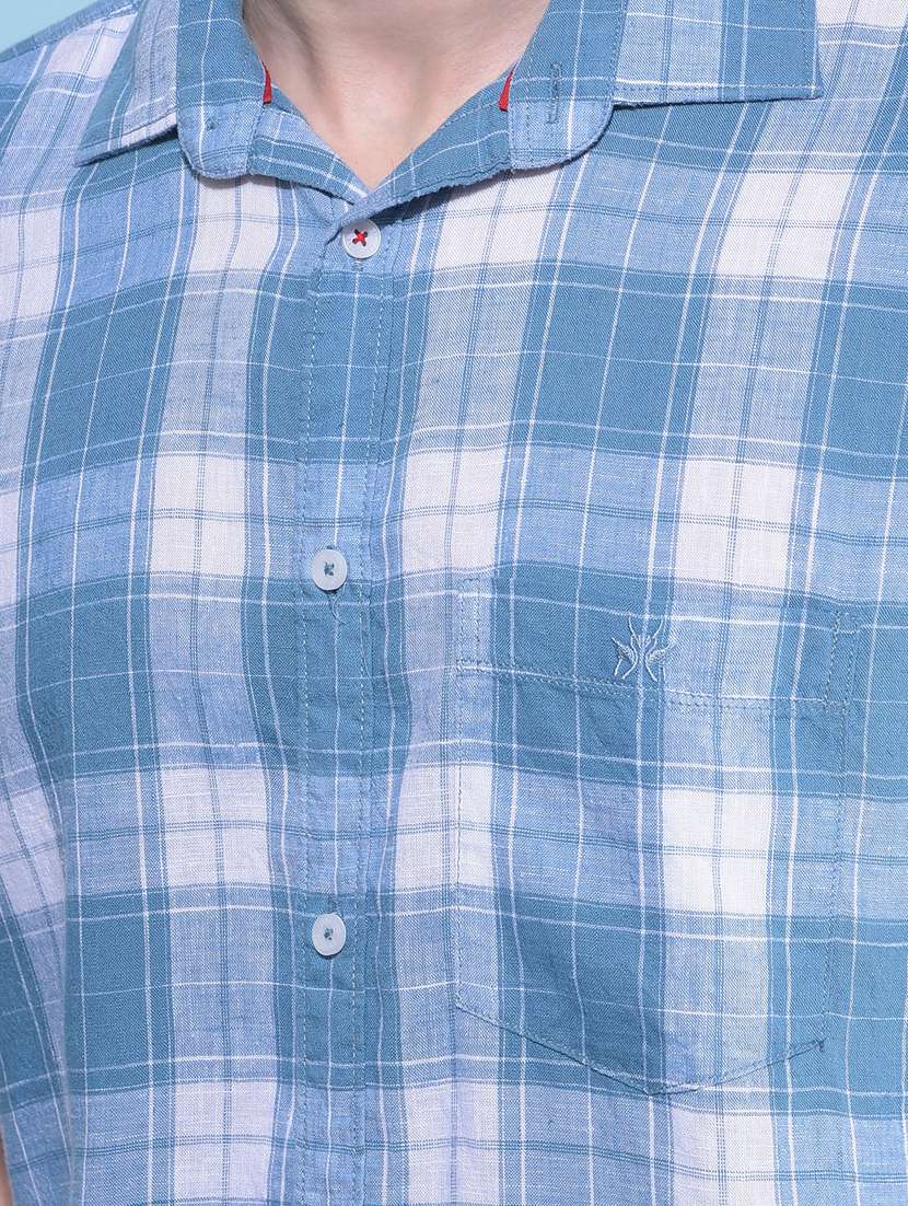 men short sleeved checkered casual shirt - 21108941 -  Standard Image - 5
