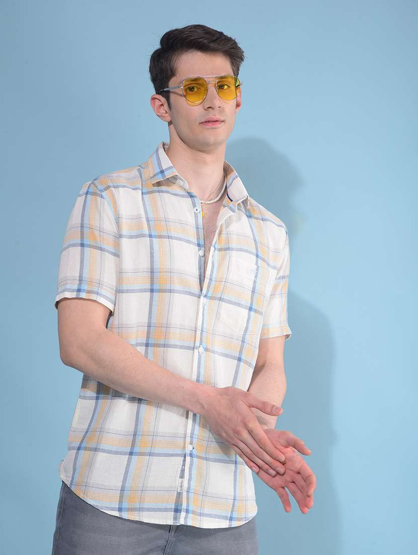 men collared short sleeve casual shirt