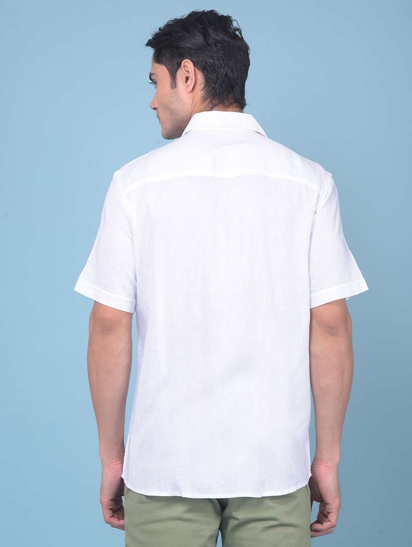 crimsoune club men white linen shirt - 21109010 - Standard Image - 3