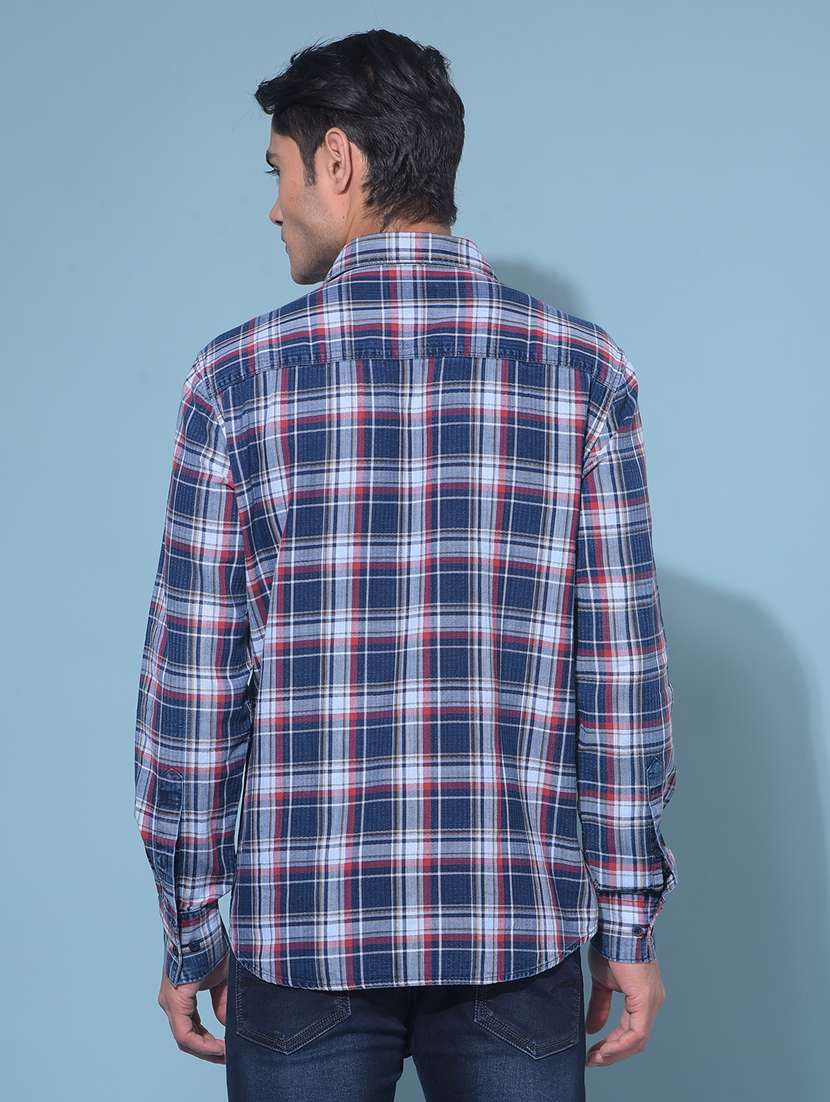 crimsoune club men's red tartan check cotton resort shirt - 21109056 - Standard Image - 3