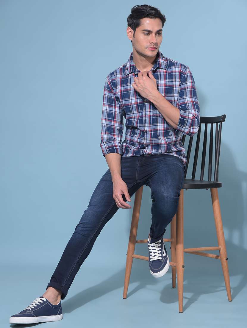 crimsoune club men's red tartan check cotton resort shirt - 21109056 - Standard Image - 5