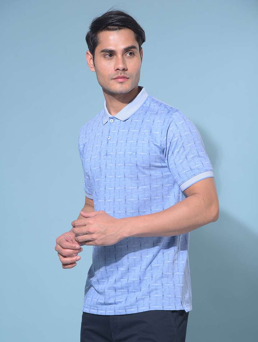 men collared all over print t-shirt