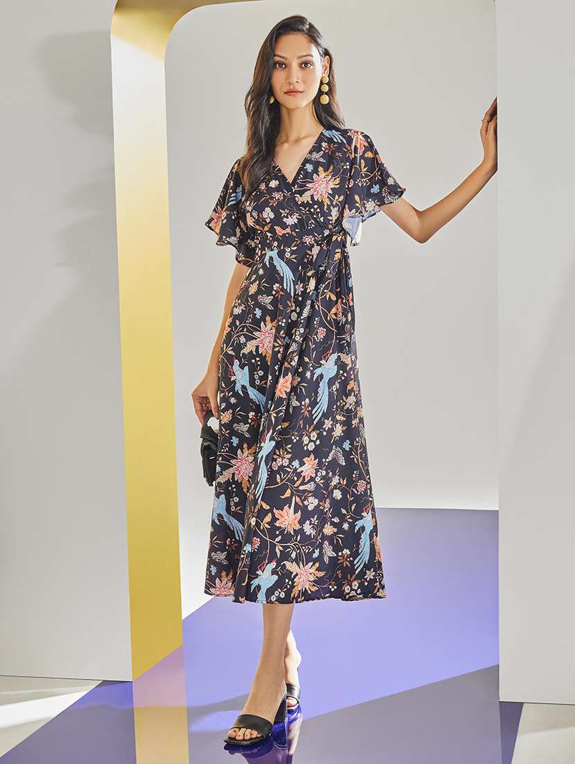 women floral print bell sleeves dress - 21109911 -  Standard Image - 5