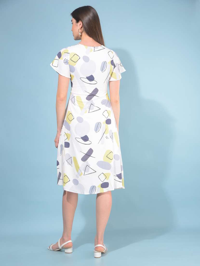 women printed bell sleeves a-line dress - 21109912 - Standard Image - 3