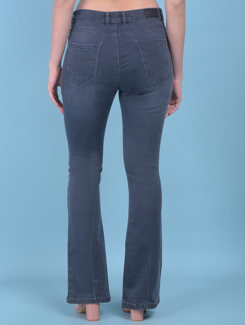 women solid plain bootcut jean - 21110023 - Standard Image - 3