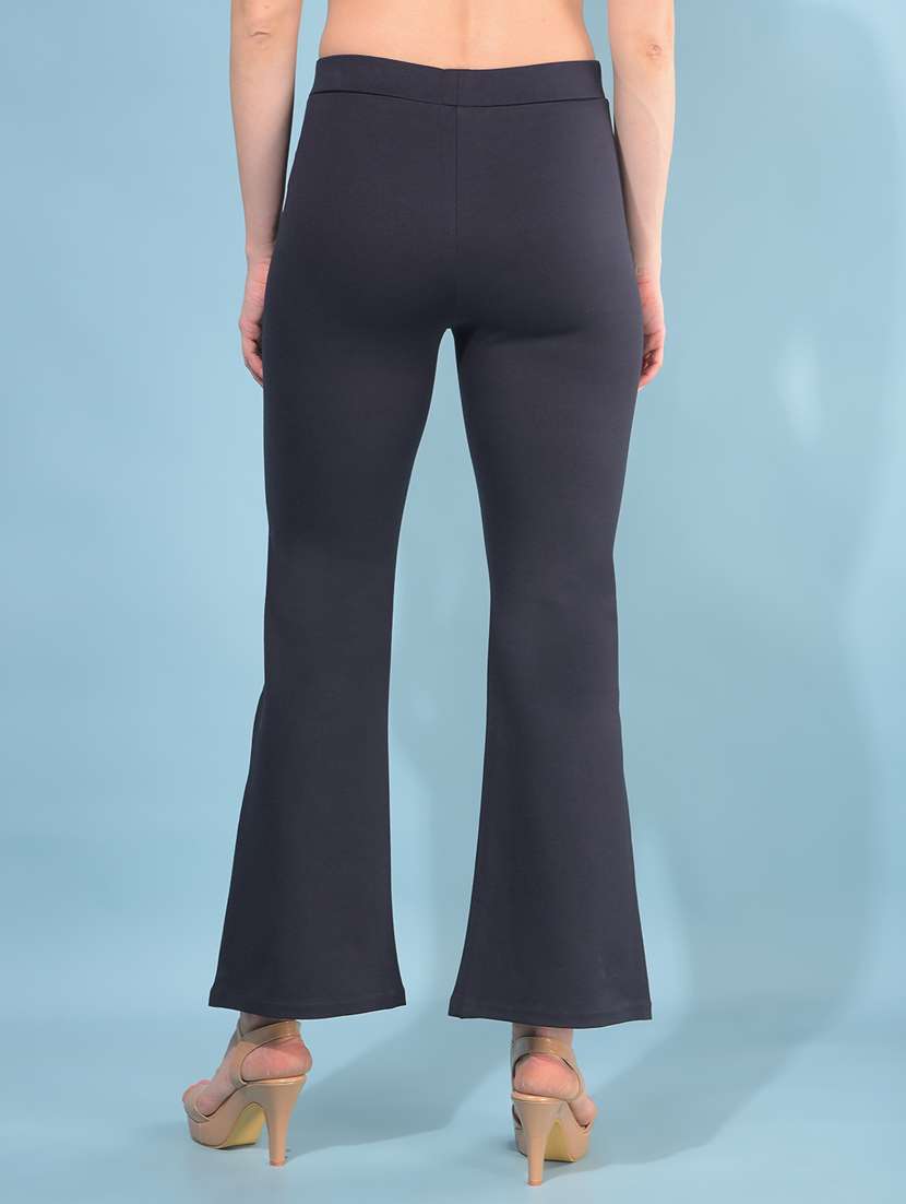 women solid mid rise bootcut trouser - 21111082 -  Standard Image - 3