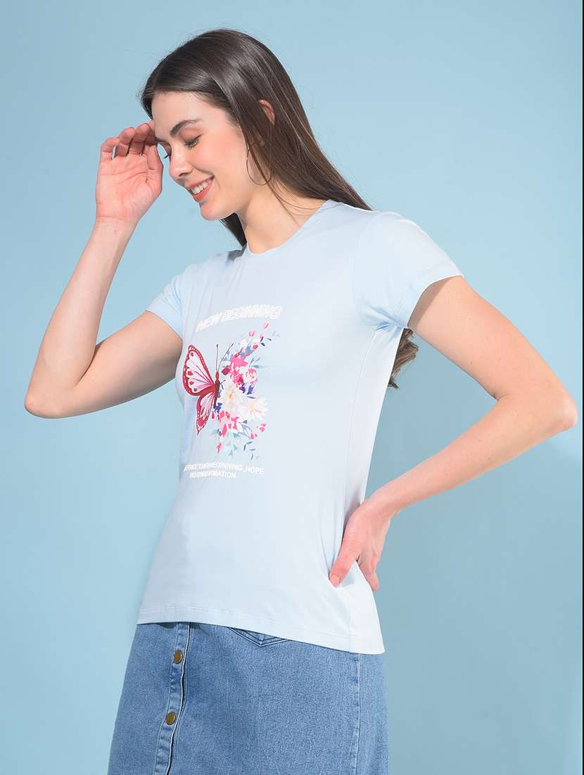 women short sleeves front print t-shirt - 21111278 -  Zoom Image - 0