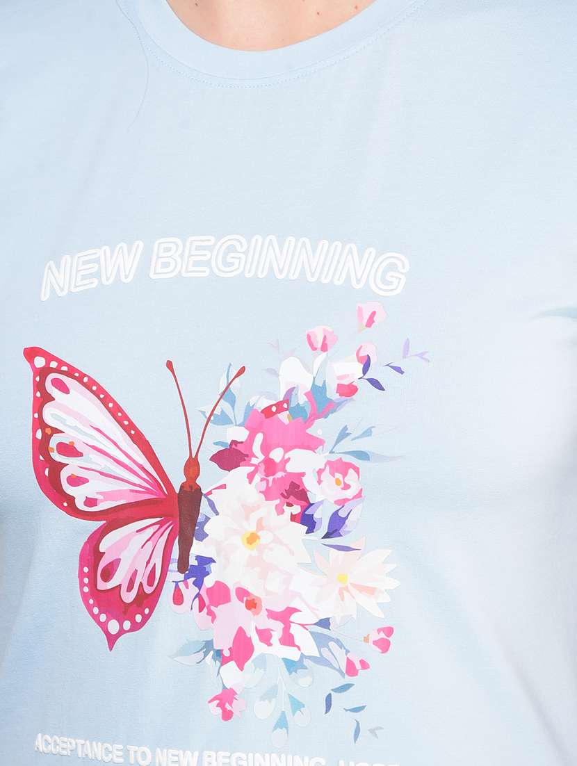 women short sleeves front print t-shirt - 21111278 - Standard Image - 5