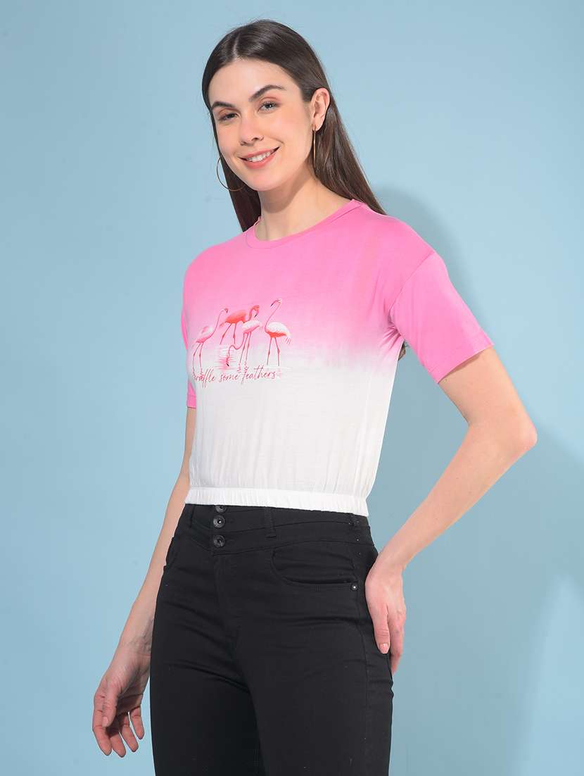 women short sleeves crop t-shirt