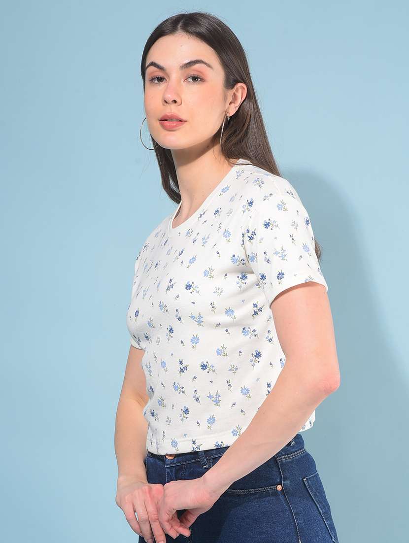 women short sleeves all over print t-shirt