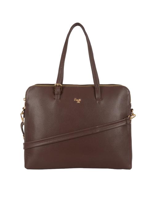 solid brown detailed laptop bag - 21113224 - Standard Image - 0