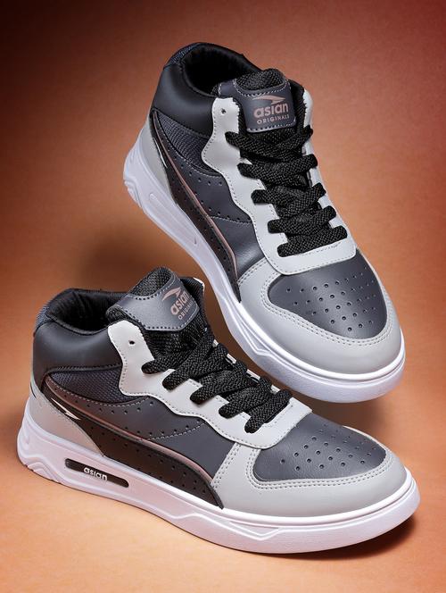 men grey lace up sneakers - 21113365 -  Standard Image - 0