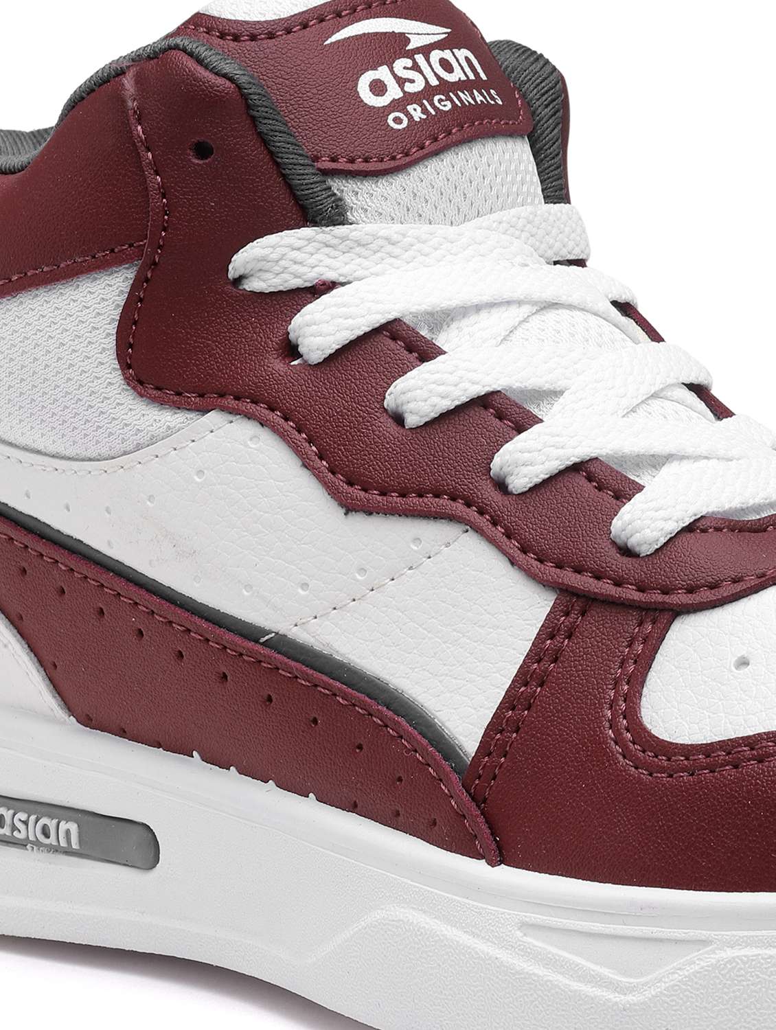 maroon lace up sneakers - 21113367 - Standard Image - 5