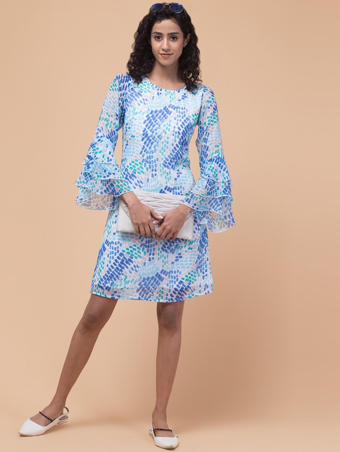 women floral print ruffle sleeeves a-line dress - 21113410 - Standard Image - 5