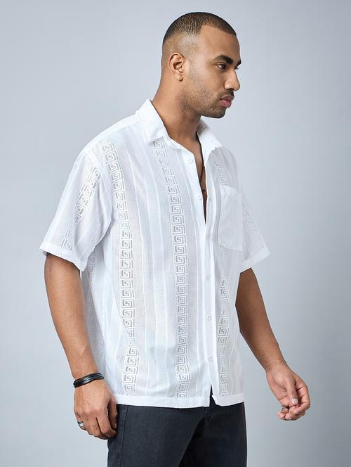 half sleeve oversized fit shirt - 21113430 -  Standard Image - 0