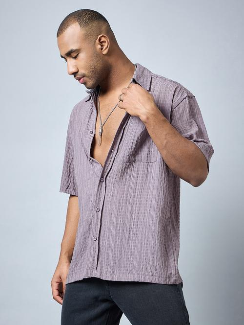 half sleeve oversized fit shirt - 21113433 -  Standard Image - 0