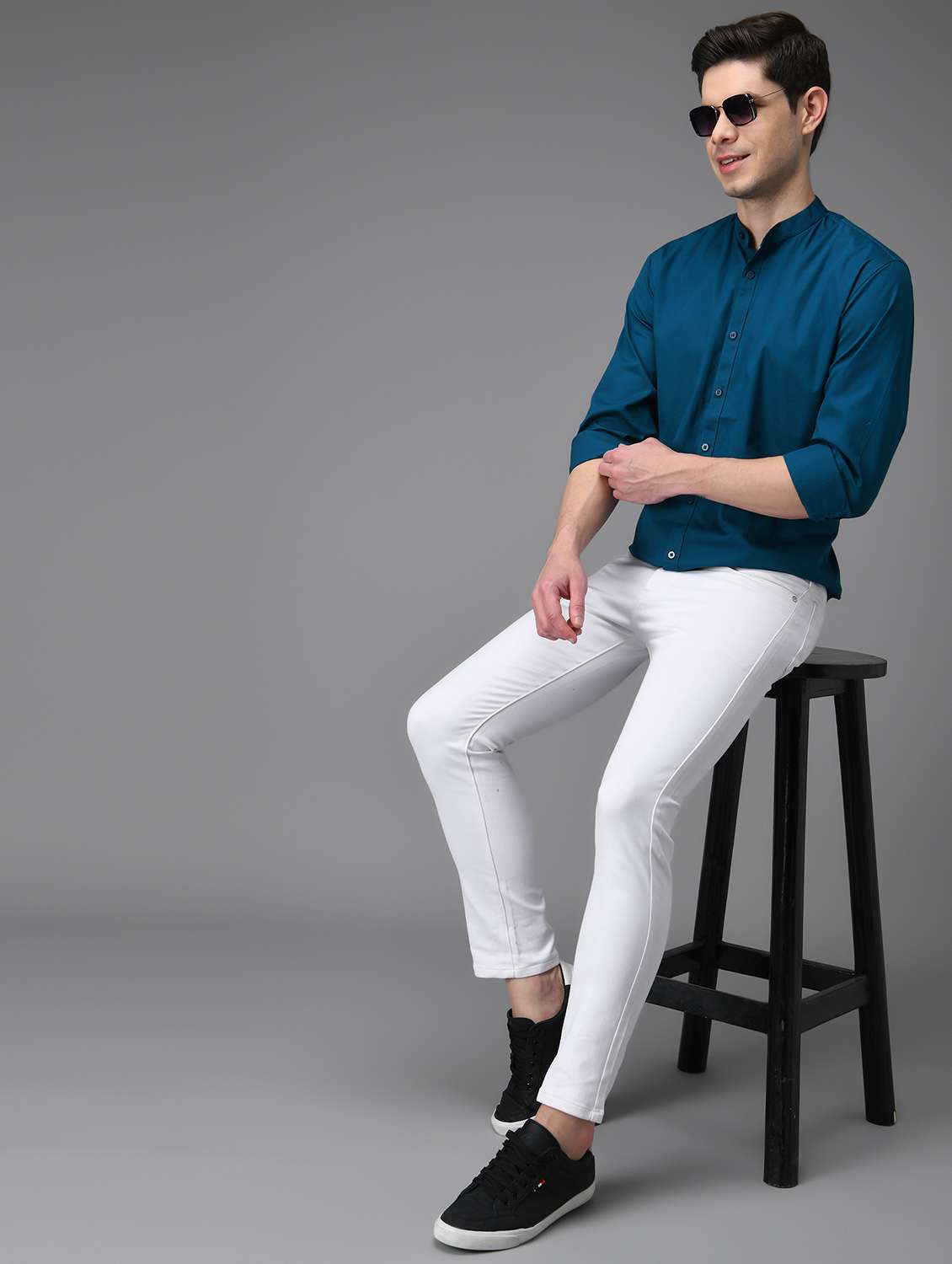 men solid long sleeve casual shirt - 21113554 -  Standard Image - 3