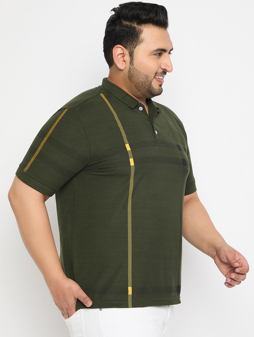 men polo neck front print t-shirt