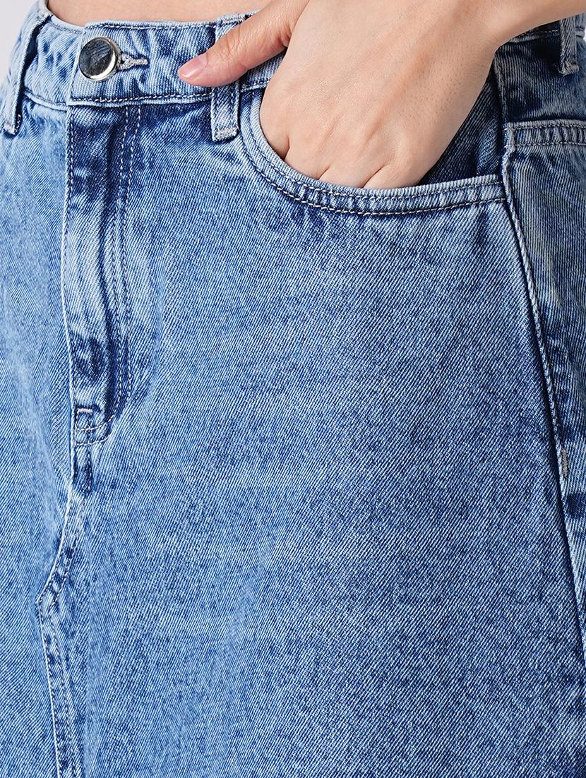 blue denim a-line skirt - 21116247 - Standard Image - 3