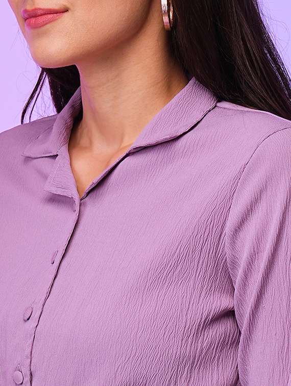 lavender polyester top and palazzos co-ord set - 21116269 - Standard Image - 5