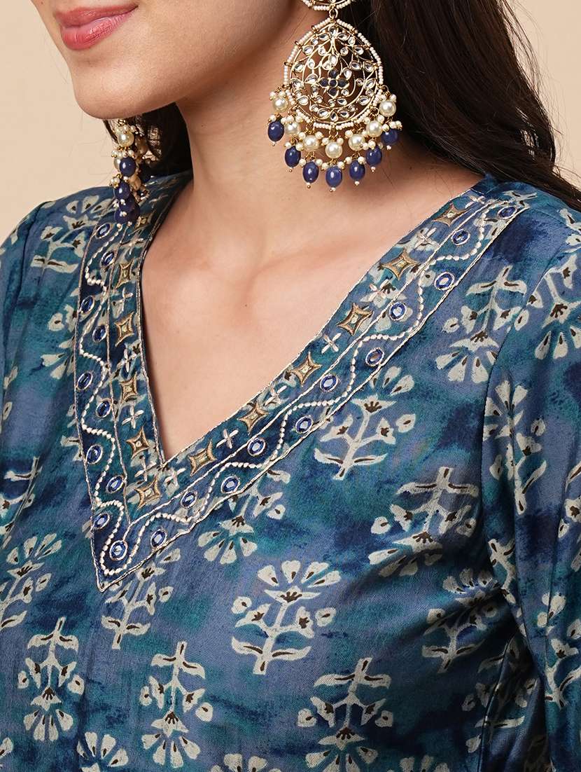 women three quarter sleeve kurta pant with dupatta set - 21116300 - Standard Image - 3