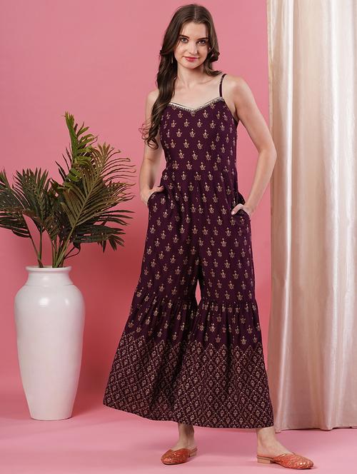 women printed full length jumpsuit - 21116308 -  Standard Image - 0