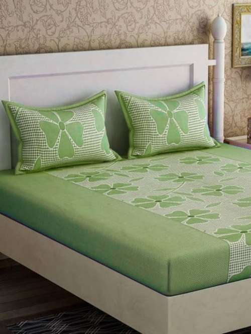 modefe polycotton printed double bedsheet with 2 pillow covers - 21116907 -  Standard Image - 0
