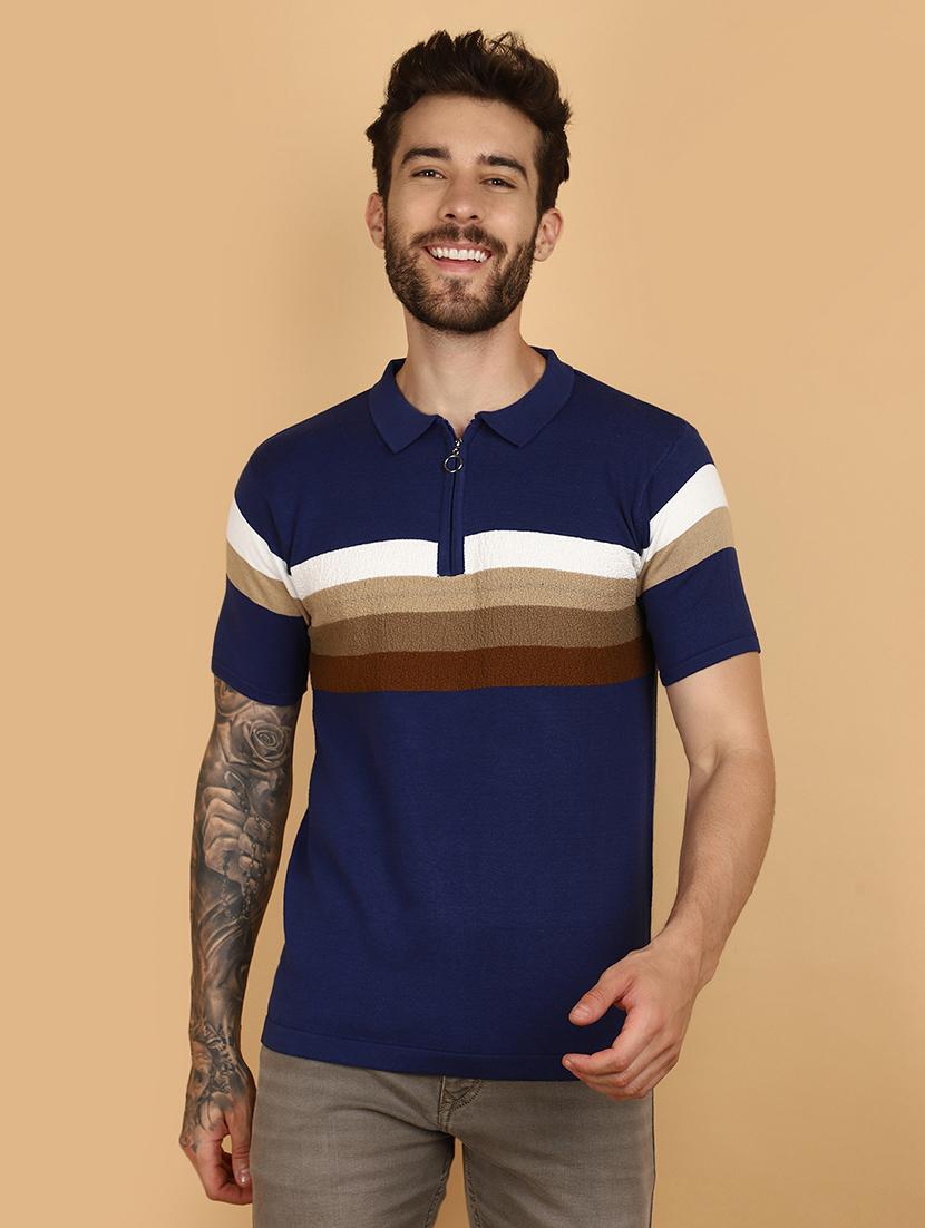men polo neck chest print t-shirt - 21128350 - Zoom Image - 0