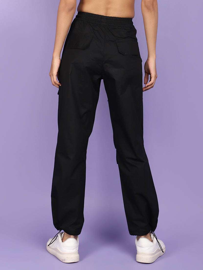 black cotton casual trouser - 21128397 - Standard Image - 3
