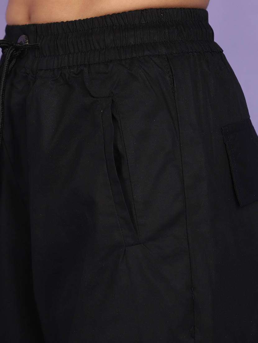 black cotton casual trouser - 21128397 - Standard Image - 5