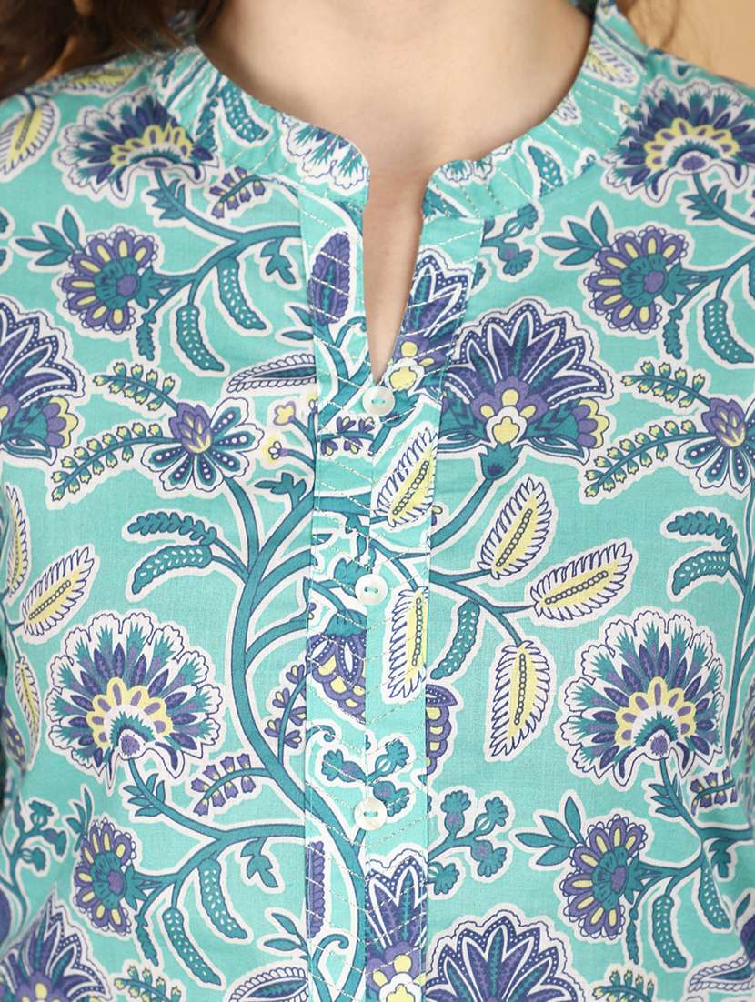 Women Printed Mandrain Neck Straight Kurta - 21128479 -  Standard Image - 5