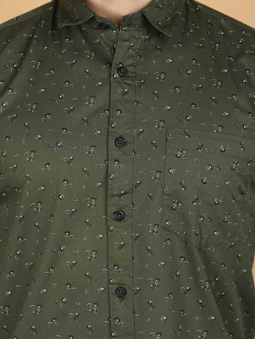 green cotton casual shirt - 21128482 - Standard Image - 5