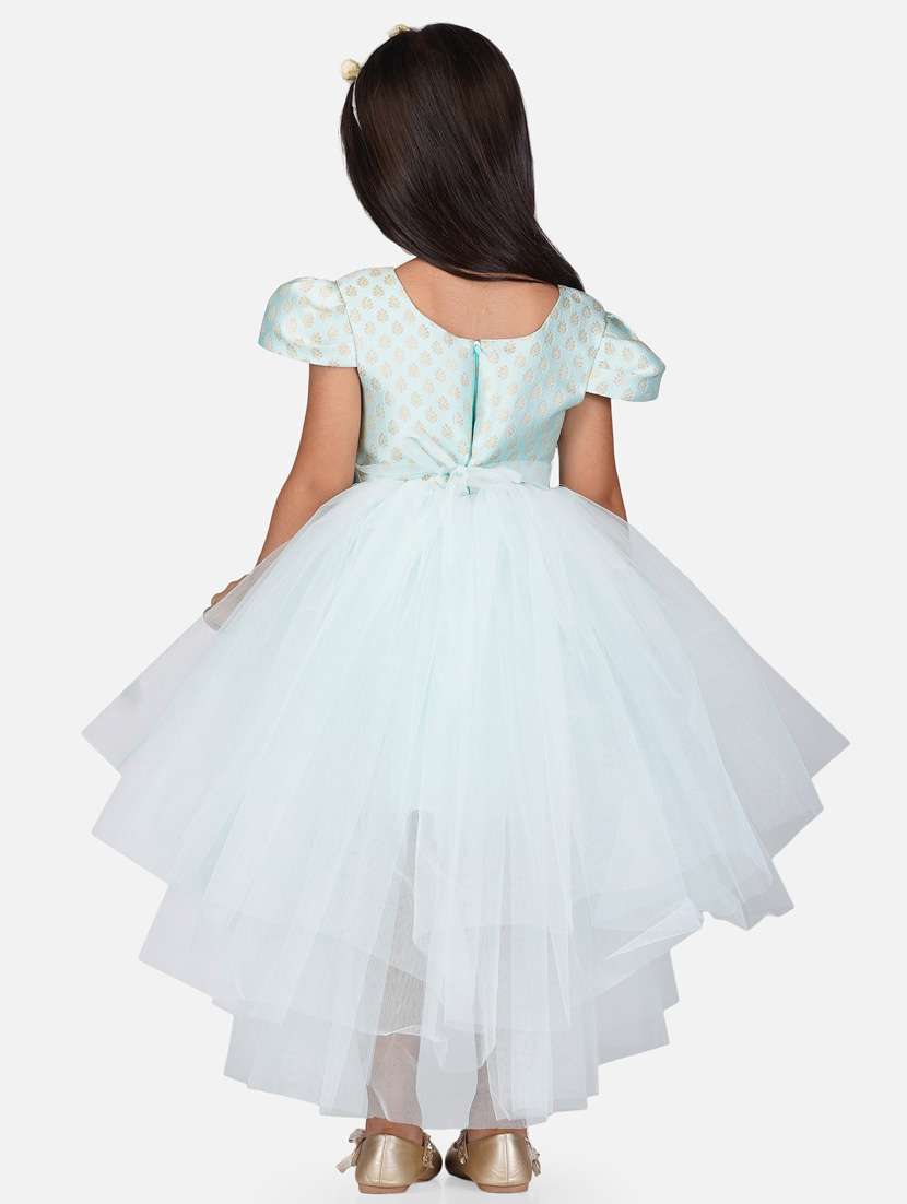 girls round neck net frock - 21128528 - Standard Image - 3