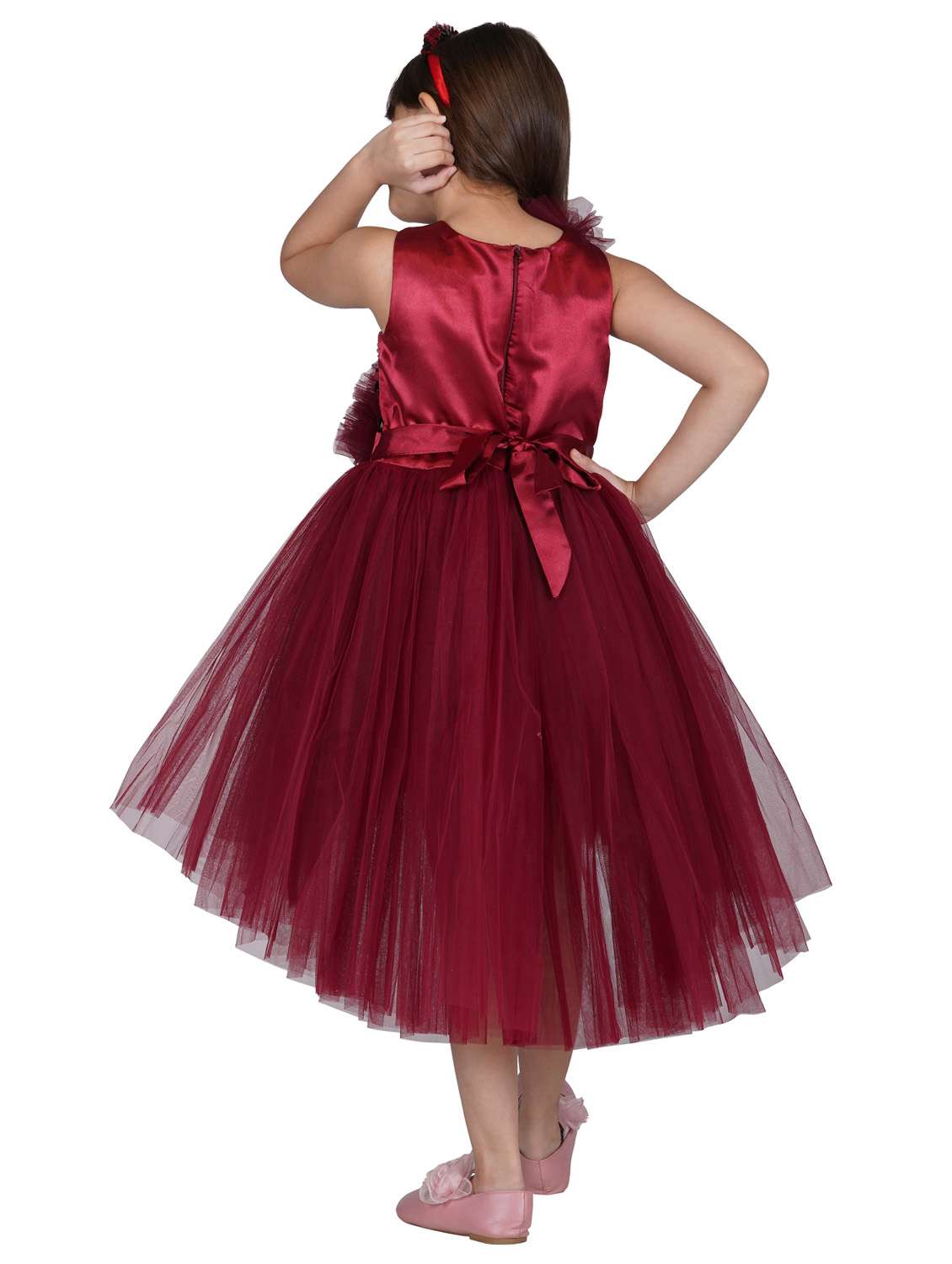 girls round neck net frock - 21128557 -  Standard Image - 3