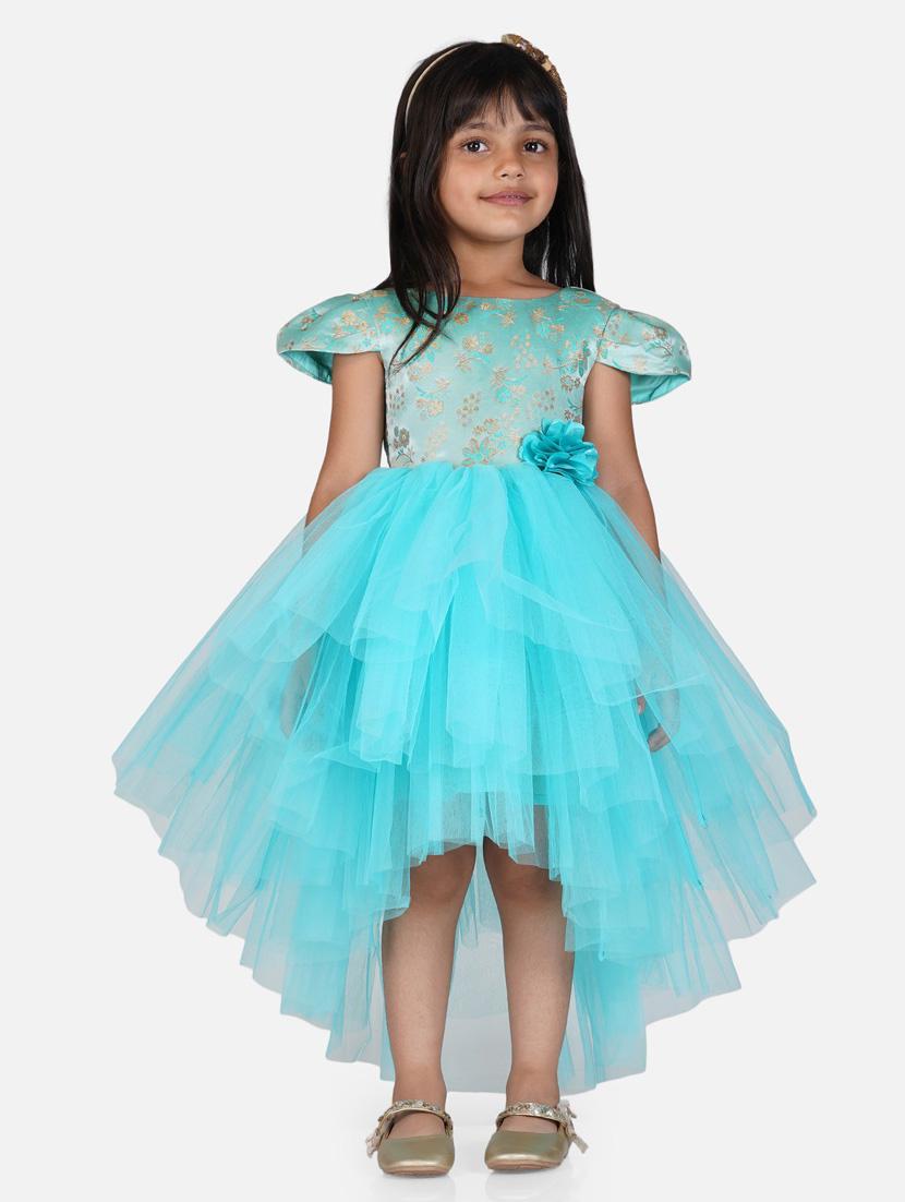 girls round neck net frock - 21128570 - Zoom Image - 0