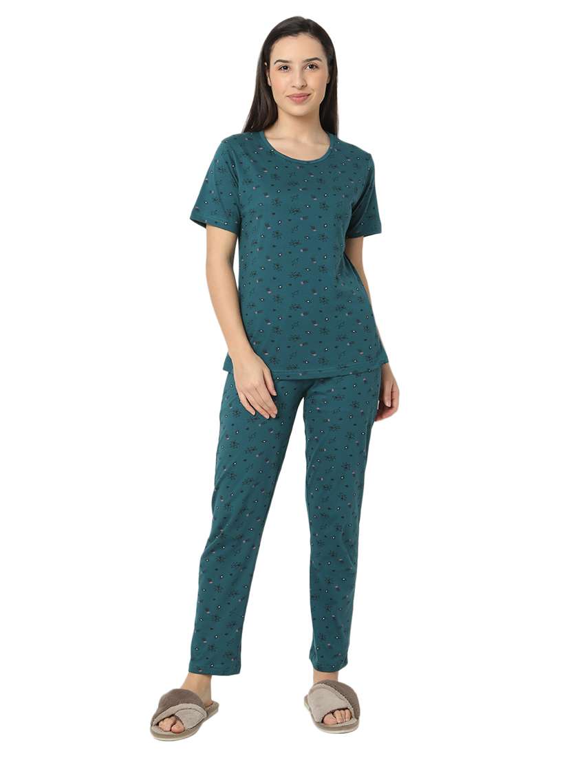 women printed pyjama nightwear set