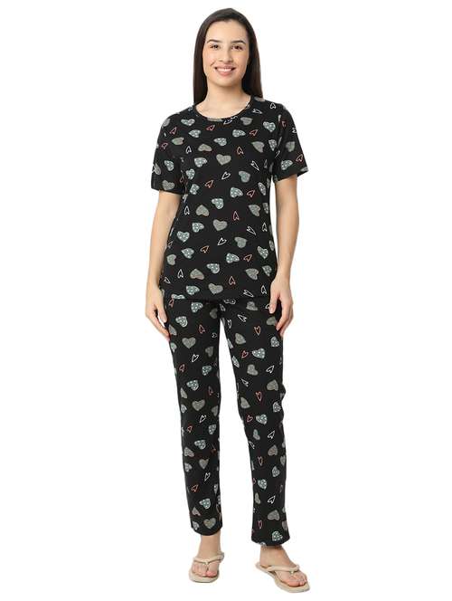 women printed pyjama nightwear set - 21128623 -  Standard Image - 0