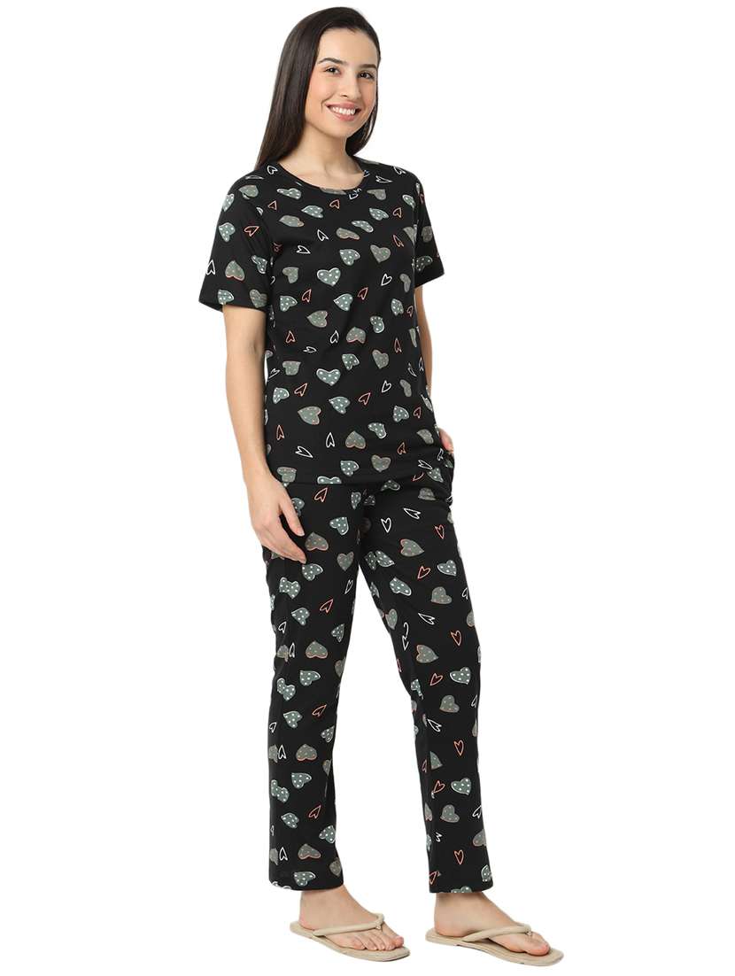 women printed pyjama nightwear set - 21128623 -  Standard Image - 3