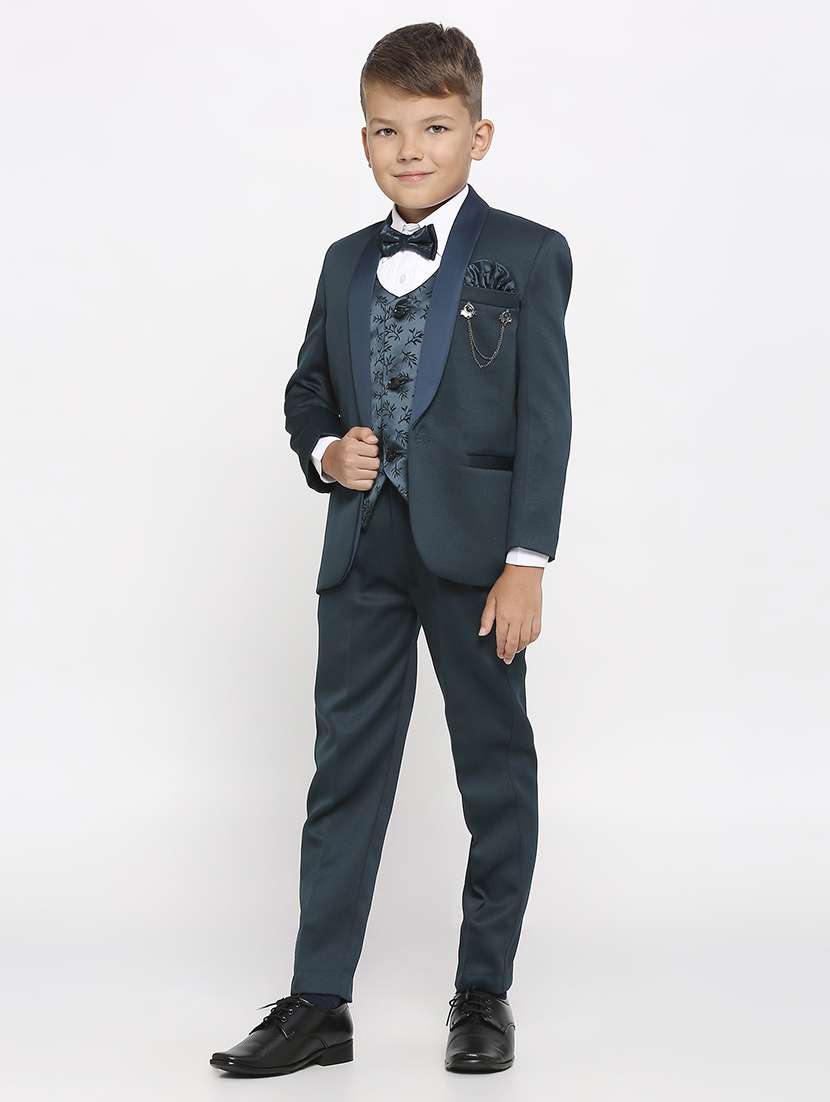 Boys Green Cotton Blend Suit Sets 