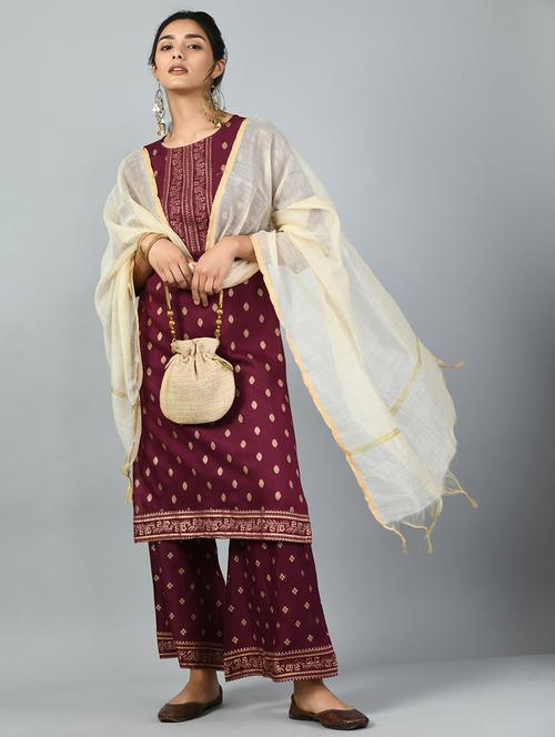 women kurta palazzo set wit dupatta - 21128681 - Standard Image - 0